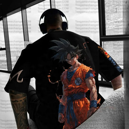 Son Goku Dragon Ball Anime 2025 Summer T-shirt Men Harajuku Oversized Retro Street Women Casual Loose Short-sleeved Unisex Tops