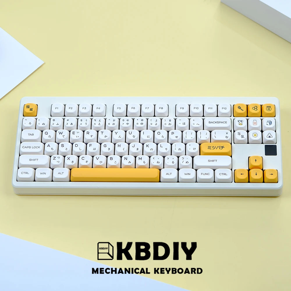KBDiy KOA  Profile PBT Honey Milk Keycaps Russian Korean Japanese 137 Keys Caps for Mechanical Keyboard Keycap MAC for MX Switch