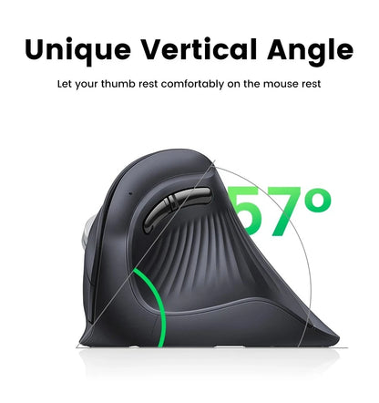 Langaton Bluetooth 5.0 2.4G -hiiri, ergonominen, 4000DPI, 6 hiljaista painiketta, MacBookille, tableteille, kannettaville tietokoneille ja PC:lle