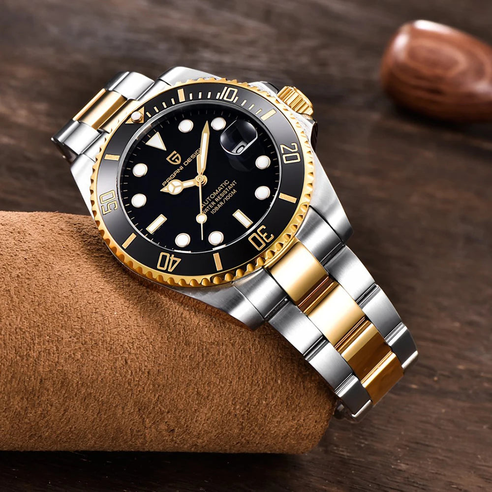 New PAGANI DESIGN Diving Automatic Mechanical Watch Luxury Sports Waterproof Watch Stainless Steel Sapphire Luminous Watch for Men