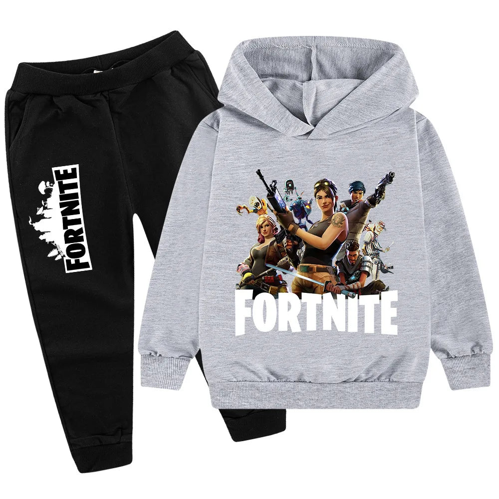 2026 Neuer Fortnite-Game-Print Freizeitanzug für Kinder, Cartoon-Langarmanzug für Herbst/Winter, neuer Teenager-Anzug