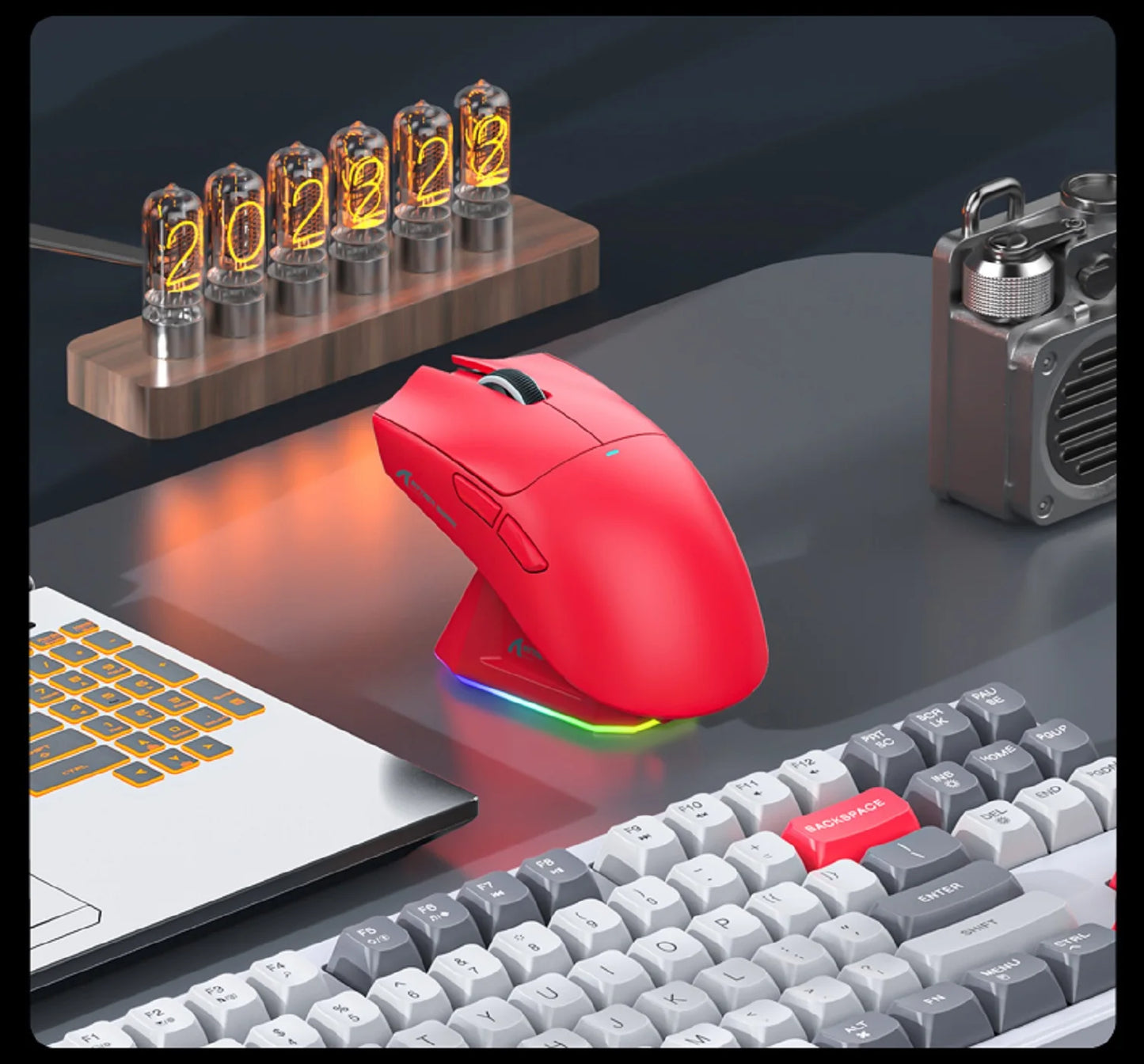 Attack Shark X11&R1 Tri Mode Bluetooth Wireless Mouse With Charger Base Rgb Ergonomics Mice Lightweight Pc Gamer Accessories