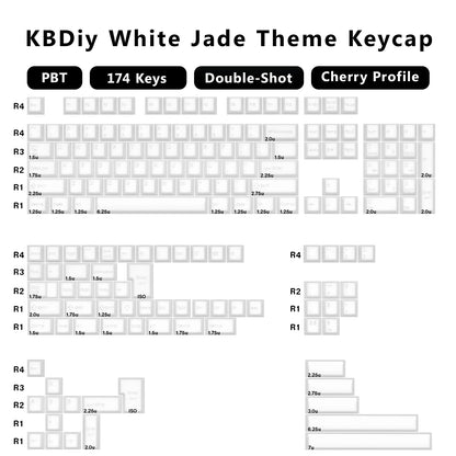 KBDiy 174 tasti/set keycap PBT GMK Apollo double shot minimalisti profilo ISO Cherry per tastiera meccanica da gaming compatibile MX