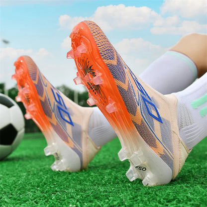 Nouveaux hommes chaussures de Football Match intérieur vente chaude bottes de Football en plein air crampons d'herbe baskets de Futsal montantes antidérapantes de haute qualité