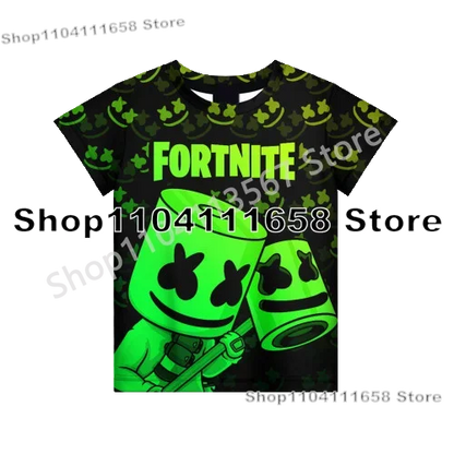 Presentes de Aniversário T-shirt F-Fortnite 3D Print Banana Peely Team Leader Bear para Homem, Tee Battle Royale Gaming, Top de Verão