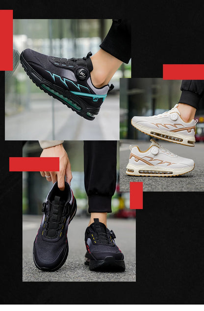 Sapatilhas de corrida para homem primavera e verão — calçado outdoor para caminhada, sapatilhas de trail resistentes ao desgaste com fecho BOA, respiráveis, estilo desportivo e casual