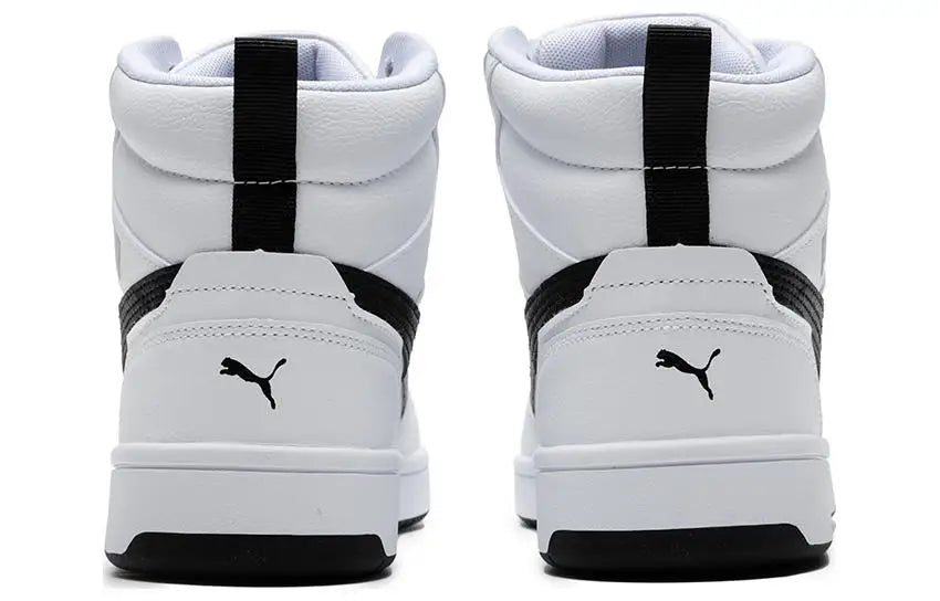Puma Rebound V6, baskets confortables, polyvalentes, durables et légères, mi-hautes, noires et blanches, 392326-02