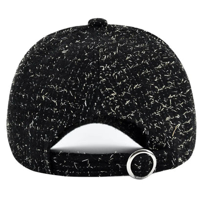 Baseballkappe mit Metall-M-Aufnäher, schwarz, elegante Herrenkappe, leichte, verstellbare Sonnenkappe für Damen