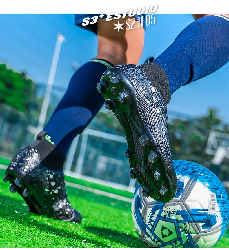 Nouvelles chaussures de football professionnelles pour hommes, chaussures de football antidérapantes, unisexes, respirantes, chaussures de futsal, nouvelles chaussures à crampons, livraison directe, ultralégères