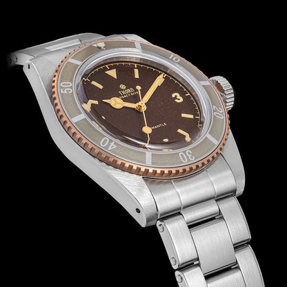 Thorn T028 Bronze Dive Watch PT5000 Automatic Movement Mechanical Watches Aluminum Bezel Sapphire 37mm Men Wristwatch