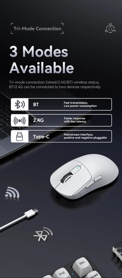 ATTACK SHARK X3 Wireless Gaming Mouse, Tri-Mode Bluetooth Gaming Mouse with PAW3395 Sensor, 26,000 DPI, 4K Polling Rate, RGB Gaming Mouse
