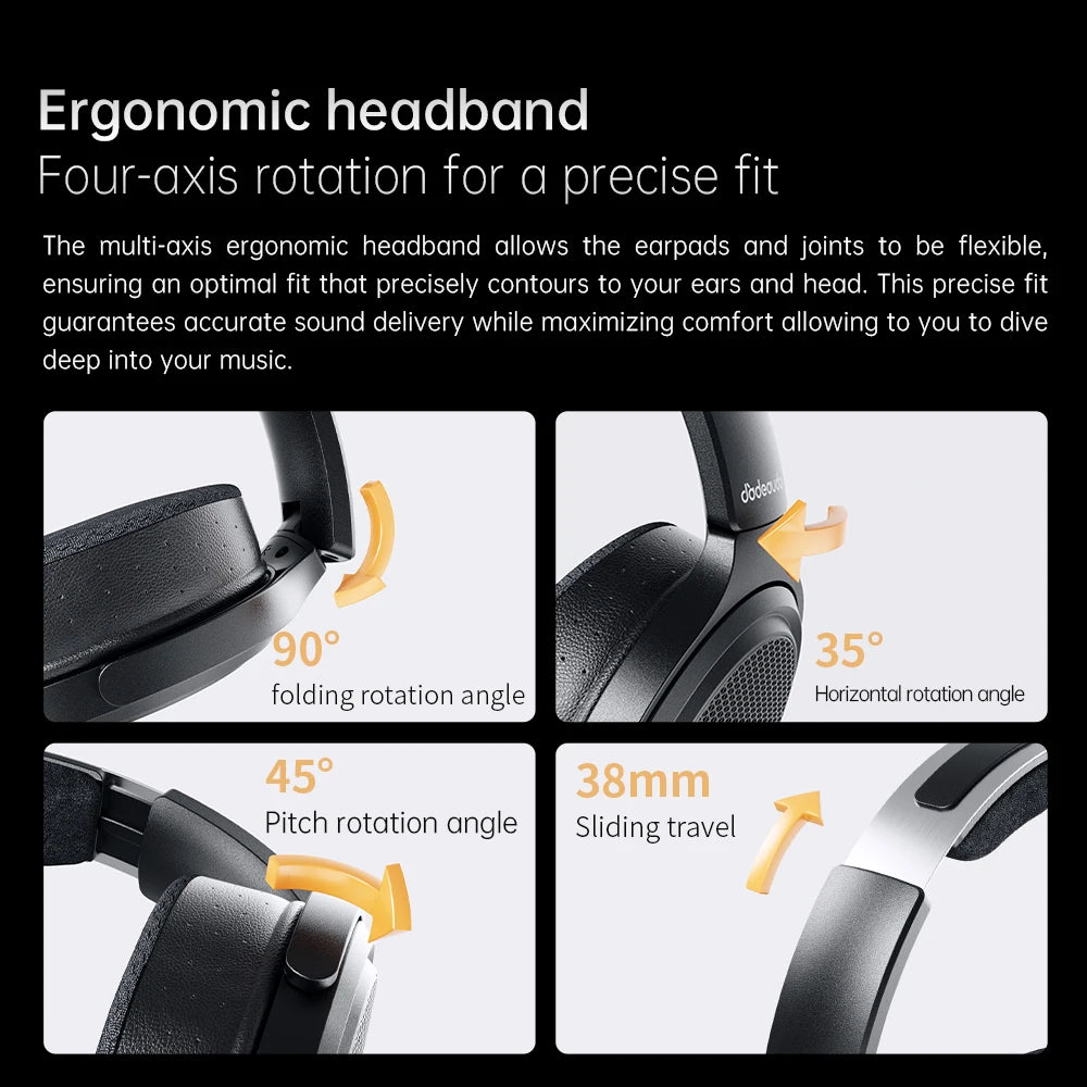 FiiO JT7 Planar-Magnetic-Audiophile-Kopfhörer – kabelgebundenes Over-Ear-HiFi-Headset mit 95x86mm-Treiber, verstellbarem Kopfbügel und 4.4mm/3.5mm-Kabel