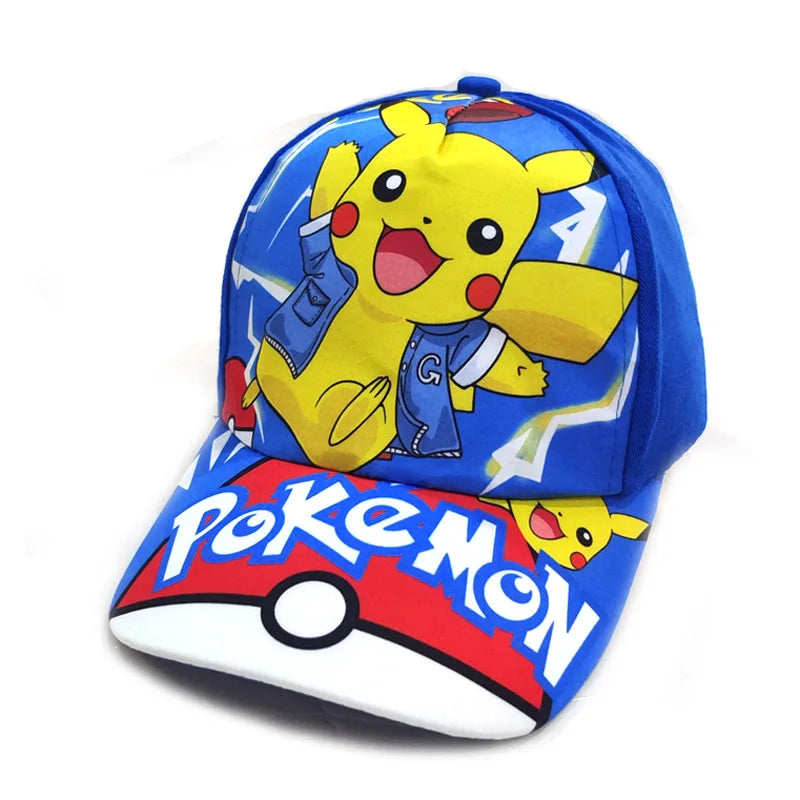 Kreslená bejzbalová čiapka s motívom Pokémona, čiapka s Pikachuom, nastaviteľná, Pokemon Cosplay, Hip Hop, pre deti, dievčatá, chlapcov, anime postavičky, hračky, darčeky pre deti