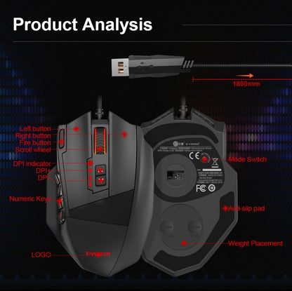 E-YOOSO X-39 USB Wired RGB Gaming Mouse 24000 DPI SG8960 19 buttons programmable game Optical mice for Computer PC Laptop