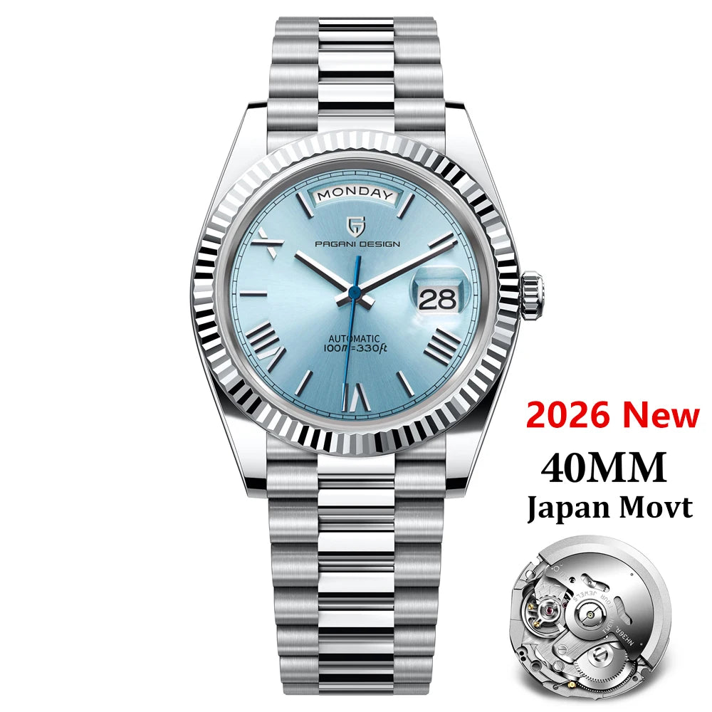 PAGANI DESIGN Men's Watches DD40 Gold White Luxury Automatic Watch Men Japan Movt Date Week Mechanical Watches For Men 2026 New