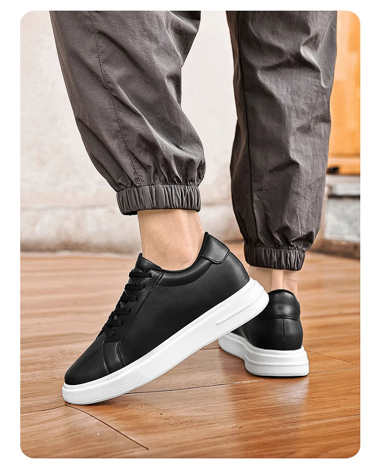 Baskets pour homme, chaussures rehaussantes, semelles rehaussantes, talons hauts de 6 à 10 cm, chaussures en cuir, chaussures de sport, chaussures pour homme