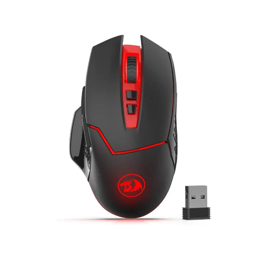 Ratón gaming inalámbrico Redragon M690-1 2.4Ghz con cambio de DPI, 2 botones laterales, 2400 DPI, diseño ergonómico, 8 botones - Negro