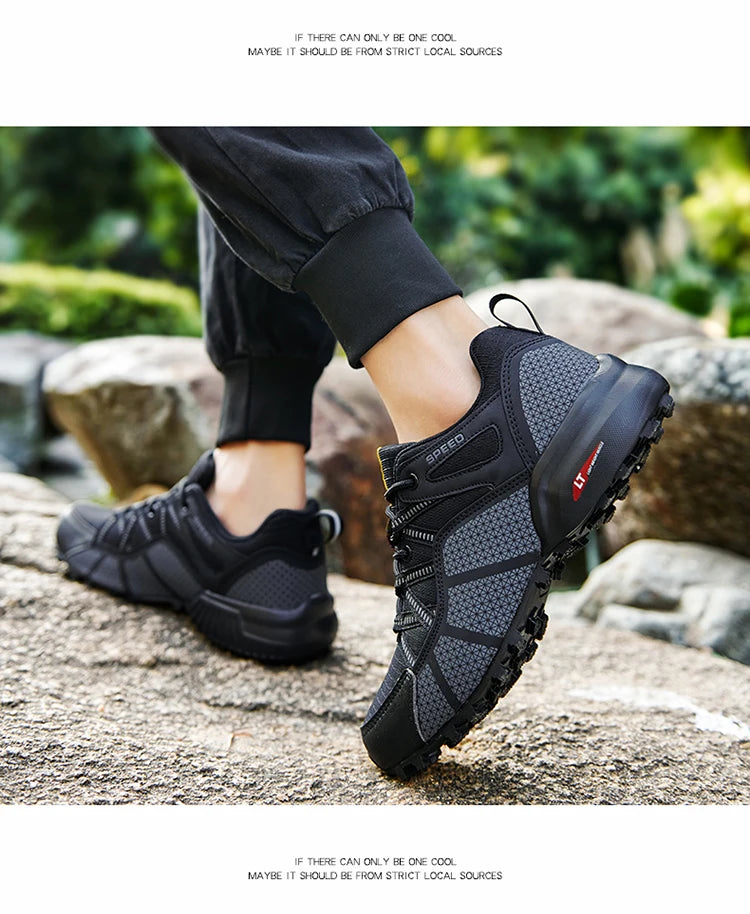 Herenwandelschoenen voor alle terreinen – outdoor sportschoenen van ademend mesh, antislip en slijtvast, voor wandelen en fietsen outdoor