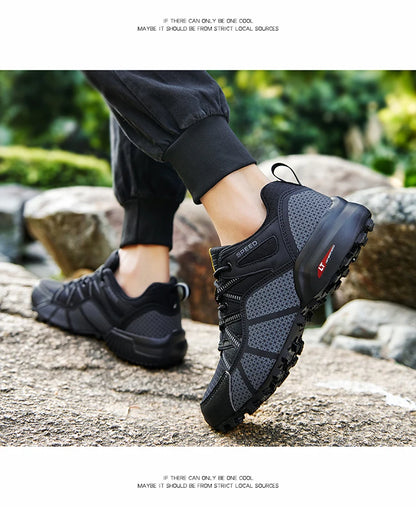 Herenwandelschoenen voor alle terreinen – outdoor sportschoenen van ademend mesh, antislip en slijtvast, voor wandelen en fietsen outdoor
