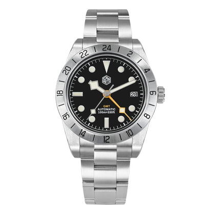 San Martin Nuevo reloj mecánico automático NH34 BB GMT de 39mm, reloj deportivo de zafiro, luminoso, impermeable 100m para hombre, Relogio SN0054