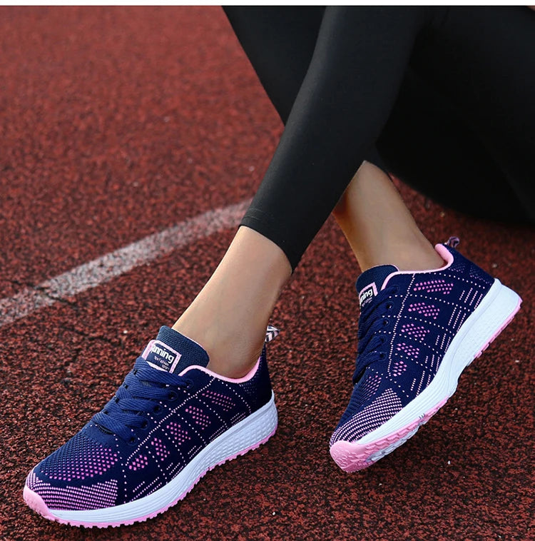 Damen-Flache Schuhe, Schnürschuhe, Freizeitsneaker, Damenschuhe, weiche Zapatos Mujer, große Größen