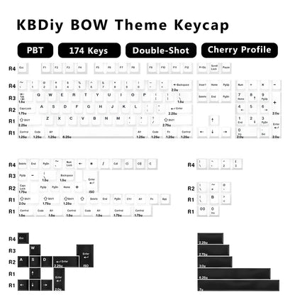 KBDiy 174 tasti/set keycap PBT GMK Apollo double shot minimalisti profilo ISO Cherry per tastiera meccanica da gaming compatibile MX