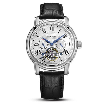 NEU Herren-Automatikuhr mit mechanischem Seagull ST25-Uhrwerk, modische Herrenarmbanduhr mit skelettierter Unruh, Casual-Business-Uhr 819.624
