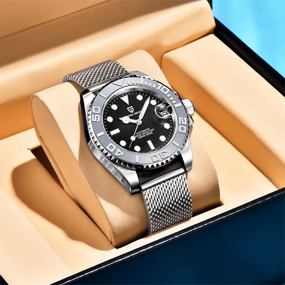 PAGANI DESIGN Sports Men Mechanical Wristwatch Sapphire Luxury Automatic Watch for Men Stainless Steel Waterproof Clock