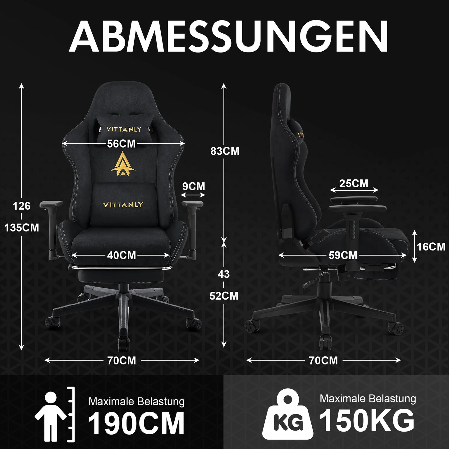 Kitinjoy Natural Suede Gaming Chair High Back Ergonomic Computer Chair With Footrest Reclining Adult Comfortable Office Chair