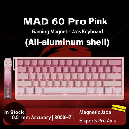 MADLIONS Mad 60he Mad60HE Mad 68HE Teclado mecânico com interruptores magnéticos, com fios, hot-swap, taxa de polling 8K, teclado gaming personalizado