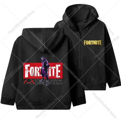Hot Game Fortnite Zipper Hoodies Kids Hooded Jacket Children Thin Sweatshirt Autumn Long Sleeve Boy Clothing Casual Hood Coat
