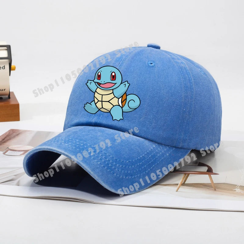 Pokémonové bejzbalové čiapky Pikachu Kawaii Anime postavičky Slnečné klobúky Letné vonkajšie detské a rodičovské slnečné klobúky Trendové čiapky s kačacím jazýčkom Darček
