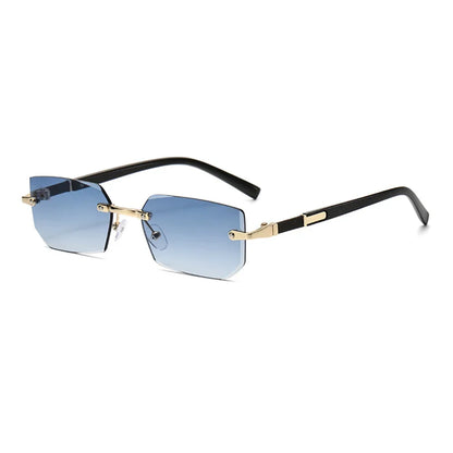 Trendy Rimless Sunglasses for Men Women Fashion Frameless Rectangle Sun Glasses Retro UV400 Shades Summer Goggles Eyewear