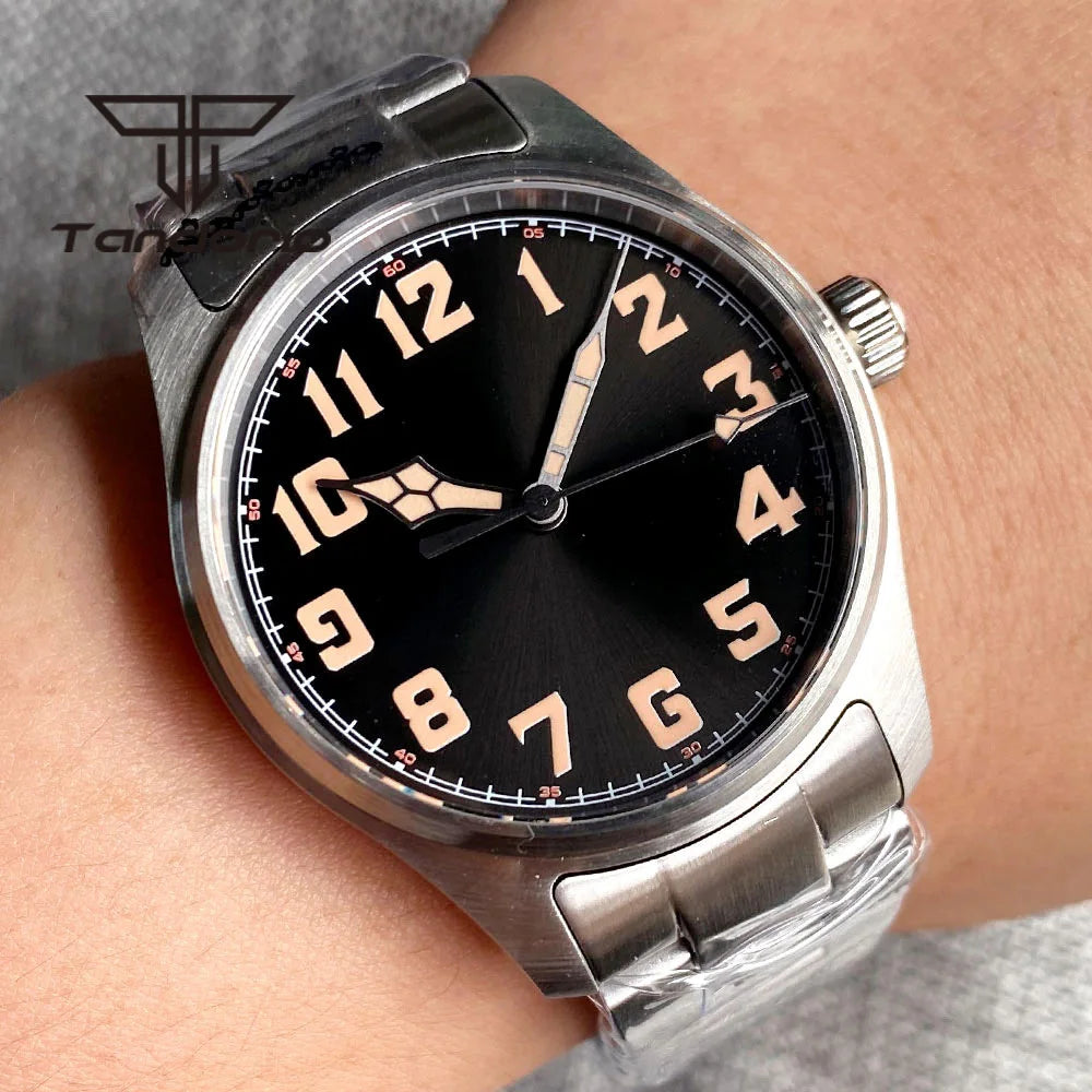 Tandorio 39mm Diving Pilot Automatic Watch for Men NH35/PT5000/Miyota8215 Movement AR Sapphire Crystal 20BAR Waterproof Luminous