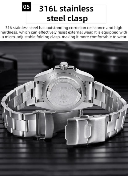 ADDIESDIVE 2025 New Men's Business Watch 200m Water Resistant 8215 Automatic Mechanical Watch Sapphire Crystal Luminous Watch