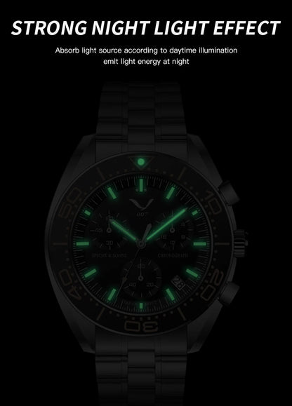 New 007 Specht&Sohne Sports Watches for Men Top Brand Luxury Steel Wrist Watch Fashion Japan VK68 Chronograph