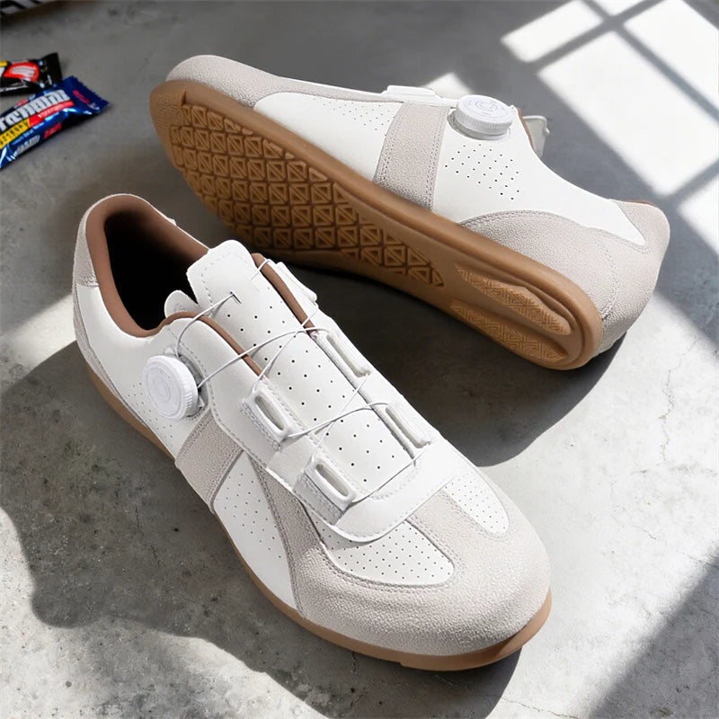 Women's Non-Lock Mountain Bike Shoes, No Cleats, Road Cycling RB Speed Rubber Sole Shoes, Men's Rubber Sole Cycling Shoes