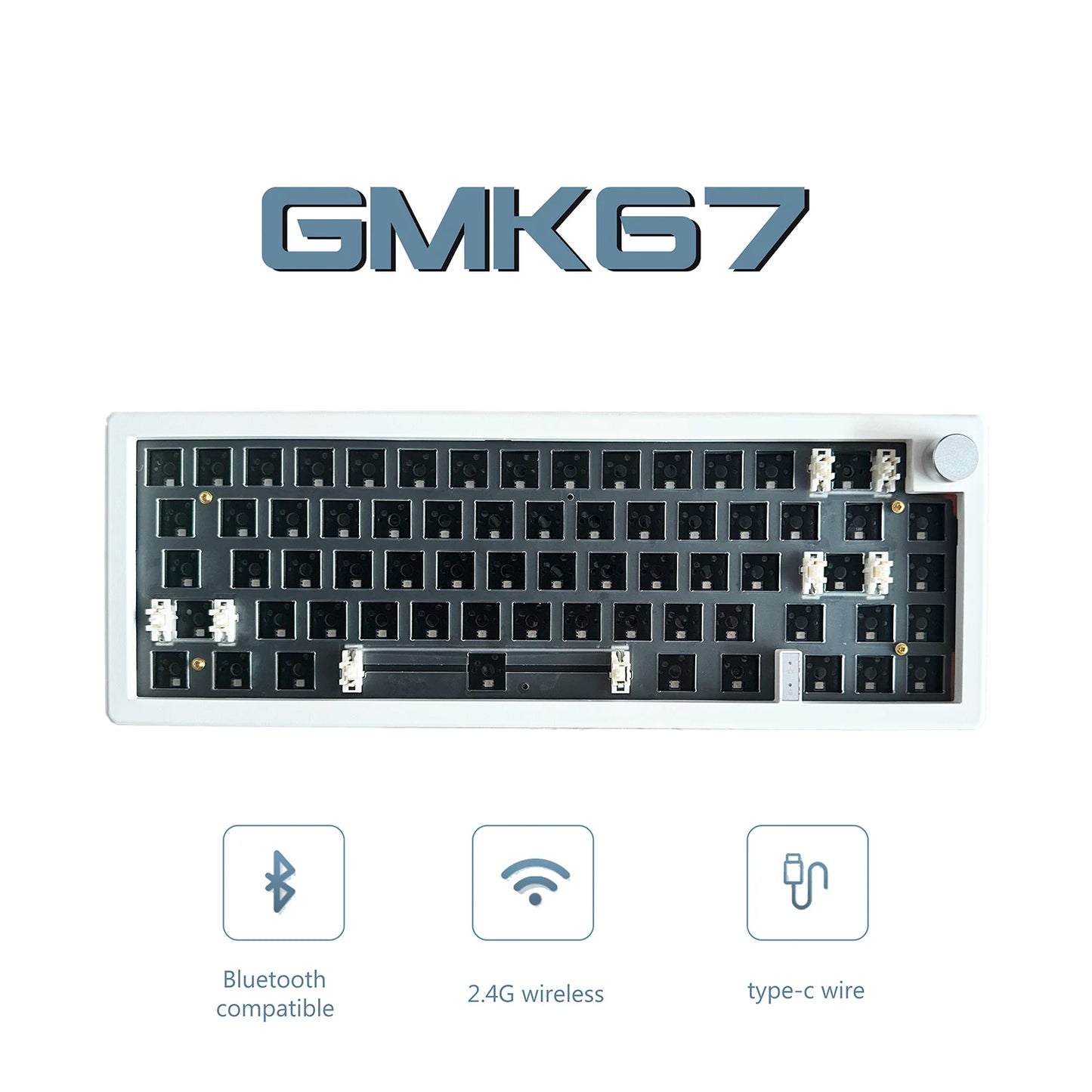 GMK67 Mechanical Keyboard KIT Bluetooth 5.0/2.4G kabelloses/kabelgebundenes Gaming-Keyboard mit Gasket-Mount – anpassbares Keyboard-Kit