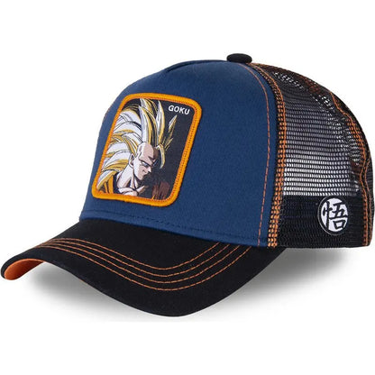 Dragon Ball Styles Anime Son Goku Bomuld Ny baseballkasket til mænd og kvinder Hip Hop Far Justerbar mesh-kasket Trucker-kasket