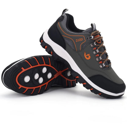 Autumn And Winter Models, Men's Waterproof Hiking Shoes, Outdoor PU Leather Sports Shoes, Wear-Resistant,  Walking, Tactical