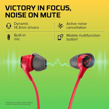 Original HyperX Cloud Earbuds II Wired Gaming Earphone 3.5mm Microphone Multi-Function Button FOR PC Mobile Nintendo Switch