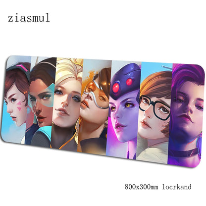 Tapete de rato gamer Overwatch Aestheticism 800x300x3mm, tapete de rato para portátil gaming, mousepad Cartoon, tapete de secretária para PC