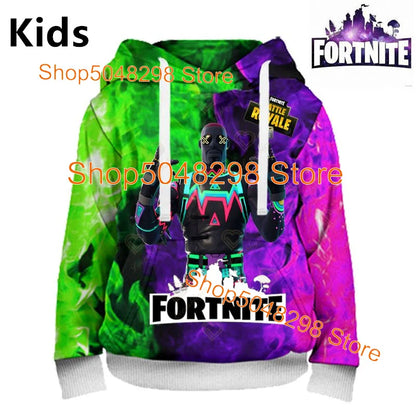 Hot Game Fortnite Hero Print Sweatshirt für Jungen und Mädchen, 3D-Kleidung, lässiger Kinder-Hoodie, für Kinder, Erwachsene, Herren und Damen, Frühlings- und Herbst-Pullover