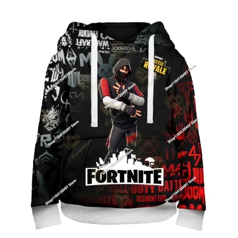 2025 uusi Fortnite 3D -painettu unisex-huppari, rento takki, pelioheistuote, cosplay, lastenvaatteet, lahjat