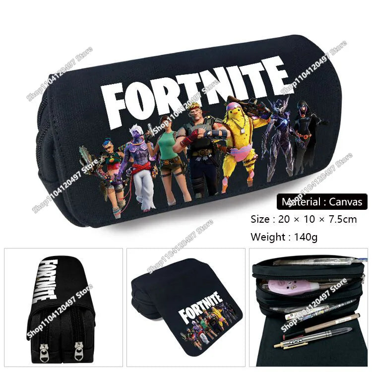 Голям ученически несесер Fortnited с голям капацитет, калъф за моливи, детска играчка, чанта за химикалки, ученически пособия, несесер за канцеларски материали, геймърски подаръци за момчета