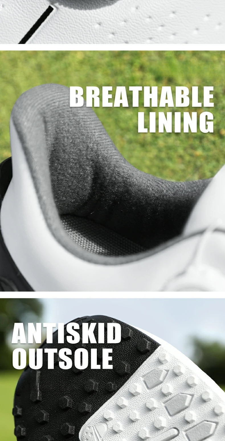 Scarpe da golf da uomo PGM, sneakers comode con ammortizzazione, lacci con manopola, impermeabili e antiscivolo, rialzanti XZ408