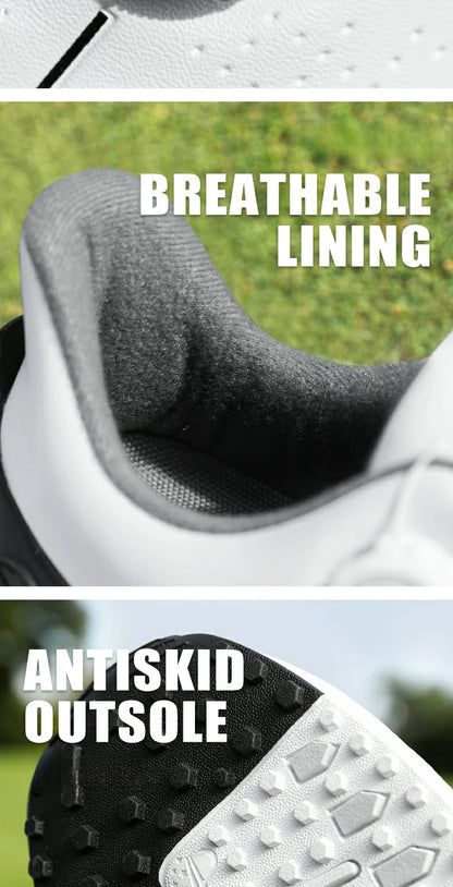 Scarpe da golf da uomo PGM, sneakers comode con ammortizzazione, lacci con manopola, impermeabili e antiscivolo, rialzanti XZ408