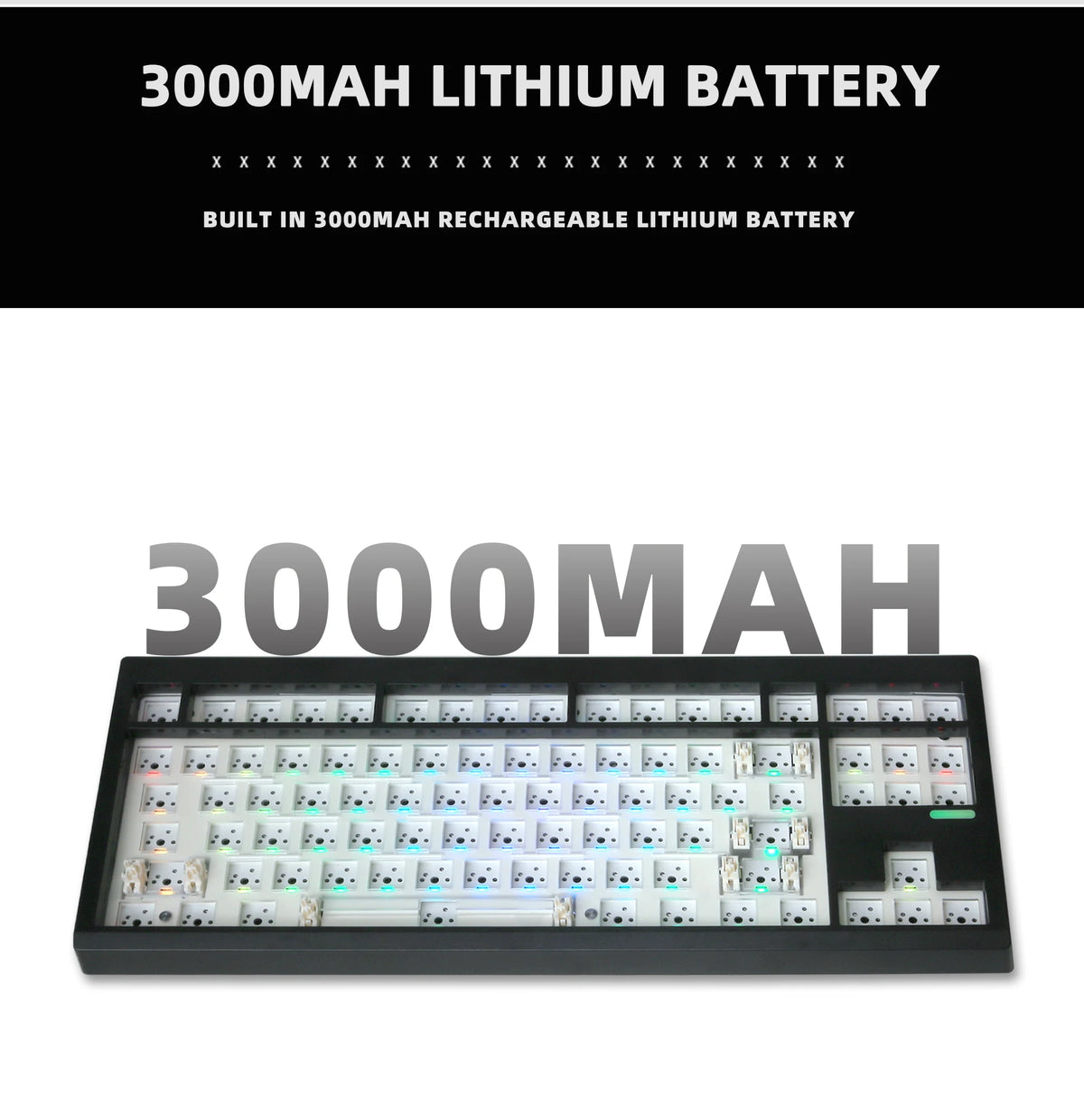 ZUOYA GMK87L mekaaninen näppäimistösarja, tiivisterakenne, VIA /Qmk-ohjelmoitava, hot-swap-ominaisuus, kolme tilaa, langaton RGB-näppäimistösarja