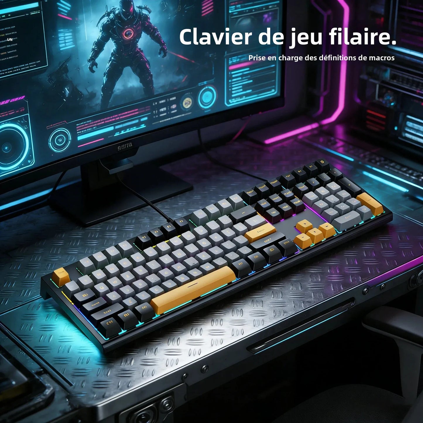 108-key Wired Mechanical Gaming Keyboard with RGB Backlit | Gaming Chip | Low Latency | Anti-Ghosting | for PC Win/Mac Gamers