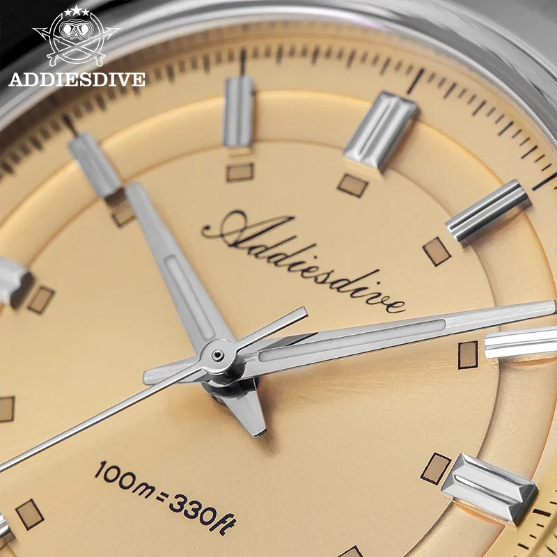 ADDIESDIVE – Luxury analogue men’s watch, VH31 quartz movement, domed crystal, water-resistant to 10 bar, BGW9 luminescent coating, steel case – Customisable model AD2515